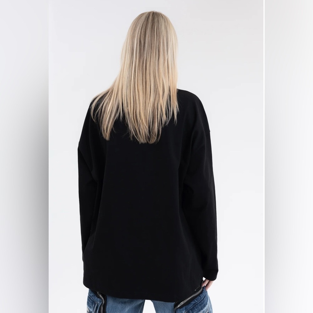 BLACK WE11DONE SMALL LOGO LONG-SLEEVED T-SHIRT XS - Picture 8 of 8
